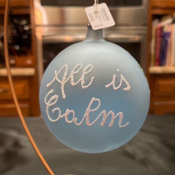 NWT, Beautiful, Globe Holiday Ornament.  Deer in the Woods.  Blue. - Picture 3 of 10